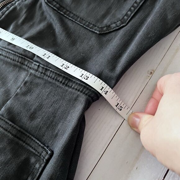 NWT Free People CRVY Lennox Shortsuit Romper Dark Gray Denim, Zip-Up, Size 8 - Picture 13 of 14